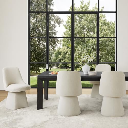 KISLOT Swivel Dining Chairs Set of 4, Upholstered Mid Century Modern Deskchai...