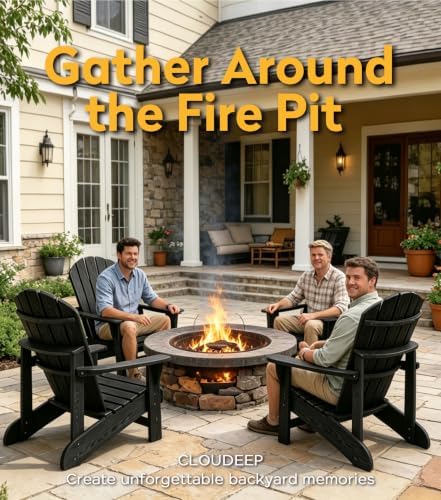 Folding Adirondack Chair, 25 Year Fade Proof Outdoor Patio Chairs