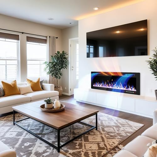 50 Inch Electric Fireplace, Ultra Thin Fire Places Electric Fireplace Inserts...