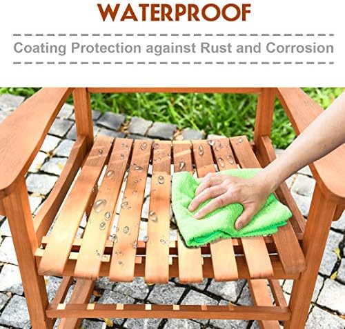 GIANTEX Porch Rocking Chair Outdoor and Indoor Use, Solid Eucalyptus Wood Roc...