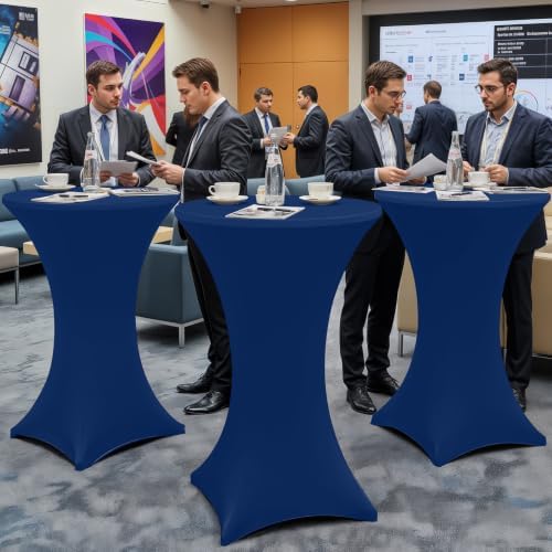Moosfor Spandex Cocktail Table Covers 4 Pack, Elastic Fitted Stretch Table Cl...