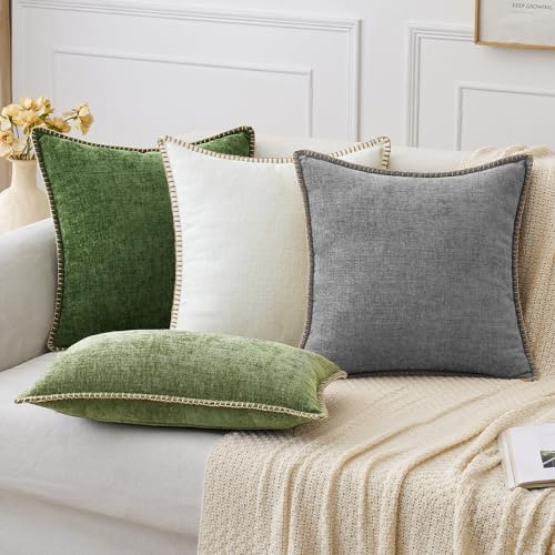 MIULEE Decorative Euro Sham Pillow Covers 24x24 Inch Dark Gray 2 Pack