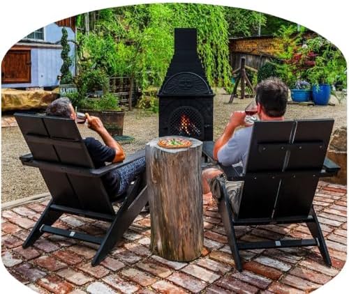 The Blue Rooster Casita Grill Chiminea Outdoor Fireplace Wood Burning Firepit...