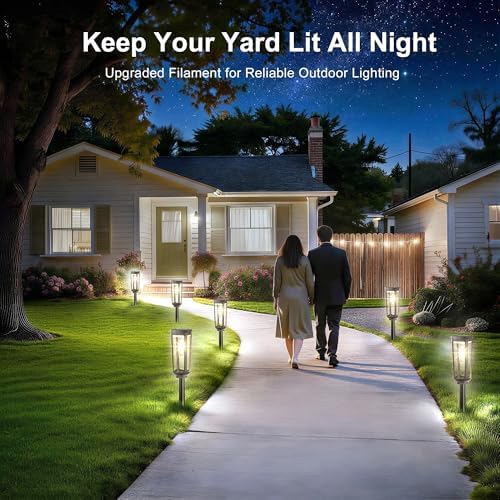 JEJOT Solar Pathway Lights Outdoor Waterproof, 4 Pack Solar Walkway Lights