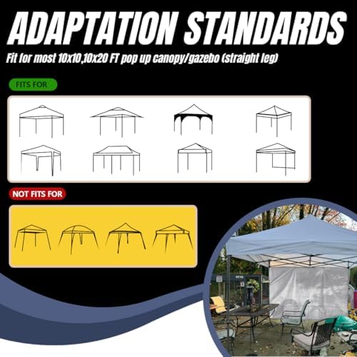 10x10 Pop Up Canopy Tent Sidewalls - Straight Leg Compatible, 300D Waterproof...