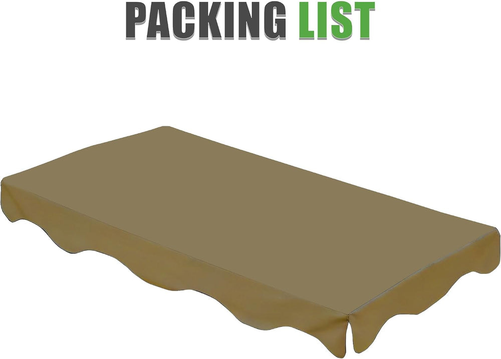 3 Seat Outdoor Swing Replacement Top for Patio, Khaki