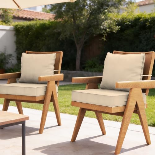 22x24“ Outdoor Deep Seat Cushions Set of 2, Patio Replacement Foam Cushions f...