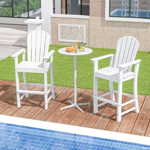 ORALNER Tall Adirondack Chairs, Outdoor High Back Balcony Chair, Weather Resi...