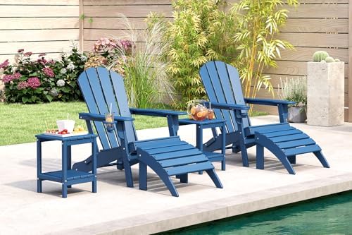 BRIOPAWS Folding-Adirondack-Chairs Set of 2 | HDPE Plastic | Fire Pit Chair |...