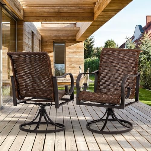 EROMMY Patio Swivel Chairs Set of 2, Heavy Duty Outdoor Dining Chair with 23....