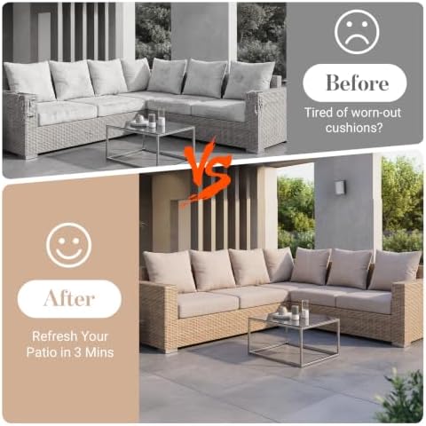 12Pcs Patio Cushion Covers Stretch Outdoor Furniture Protector Slipcovers