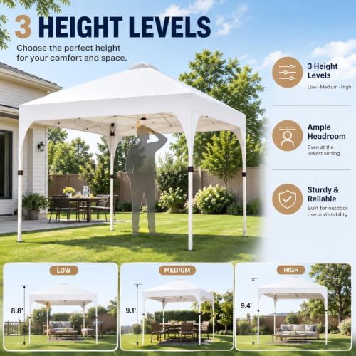 Yaheetech 10x10 Pop Up Canopy Tent for Outdoor Events, White