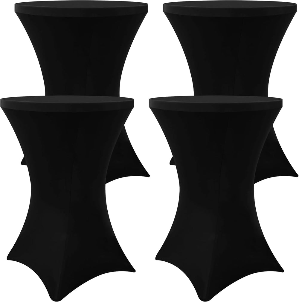 Moosfor Spandex Cocktail Table Covers 4 Pack, Elastic Fitted Stretch Table Cl...