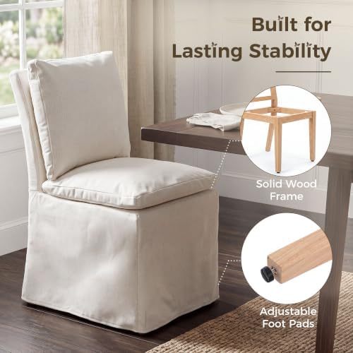 HOMRELEXA Dining Chairs Set of 4, Upholstered Skirted Kitchen Chairs