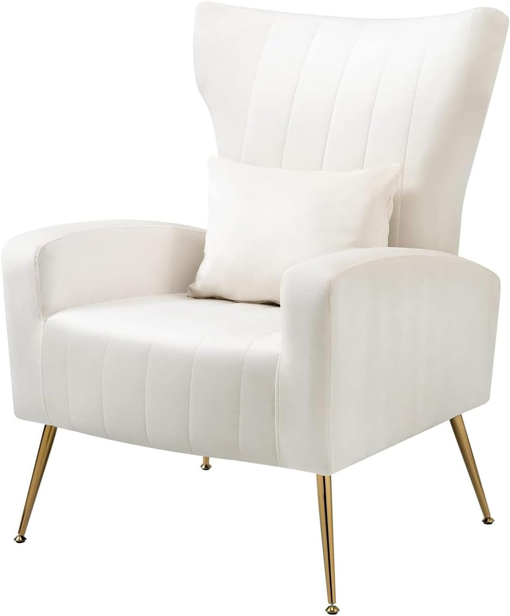 Velvet Accent Chair for Living Room Bedroom, Modern Arm Chair with Wingback &...