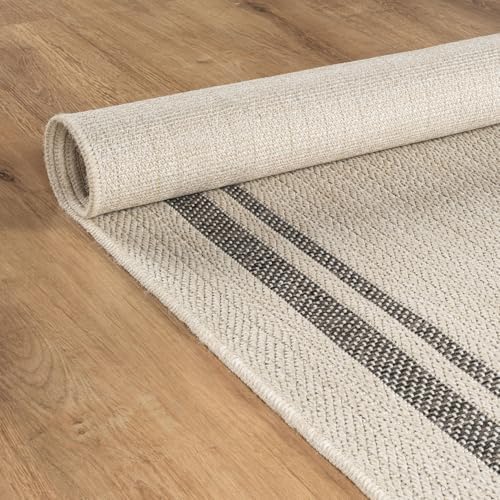 Beverly Rug Easy Jute Bordered Rug 10x14 Washable Large Indoor Outdoor Area R...