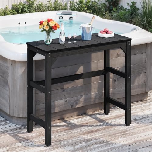 Outdoor Bar Table, 42" Weatherproof Patio Bar Height Counter Table