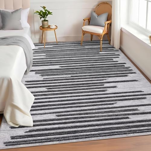 GarveeHome 5x7 Non Slip Striped Area Rug for Living Room Bedroom Classroom