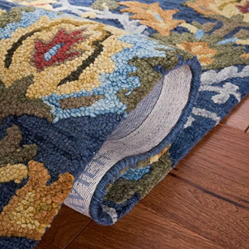 SAFAVIEH Blossom Collection 12' x 15' Navy/Multi BLM402A Handmade Pre...