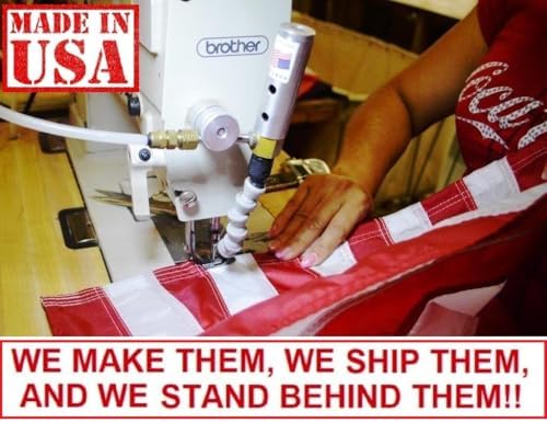 US Flag Factory - 2.5x4 FT American Flag (Sleeved) (Embroidered Stars, Sewn S...