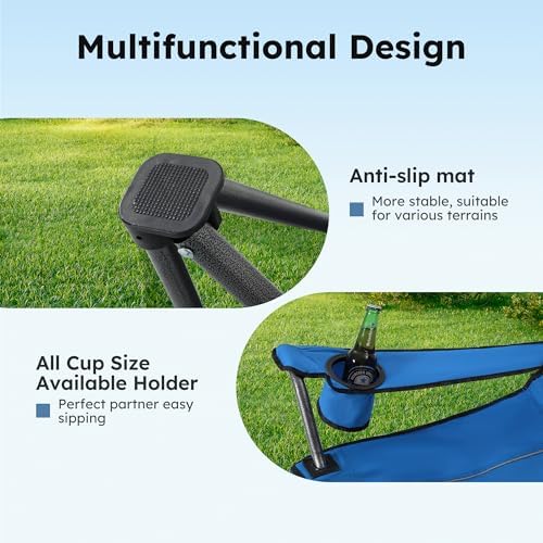 ALPHA CAMP Heavy Duty Canopy Camping Chairs with Adjustable Sunshade