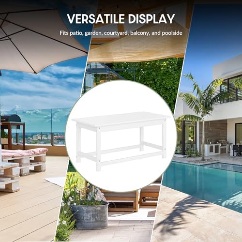 WestinTrends Malibu Outdoor Poly Lumber Coffee Table, 35.25" x 17.5"...