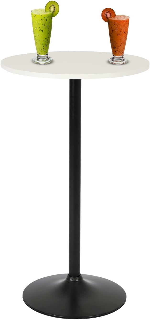 Round Bar Table 40" Height Modern Pub Table with Solid Top and Sturdy Me...