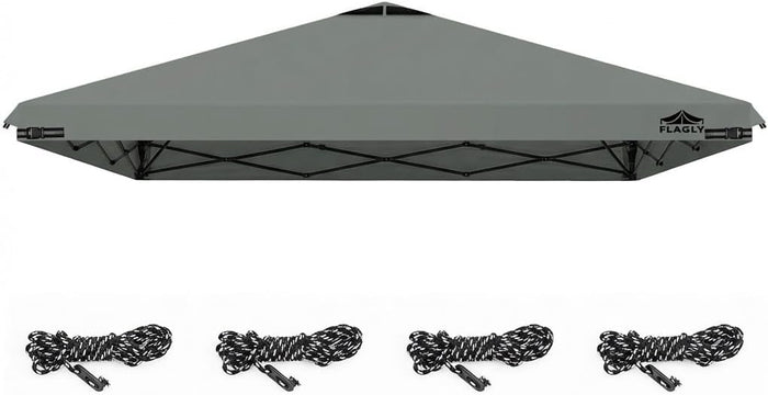 10x10ft Replacement Canopy Top with Air Vent, Waterproof & UV Protection Canopy Tent Top Cover for Straight Leg Canopy Frame - for Outdoor, Patio, Event, Trade Show (Dark Gray, 10x10ft)
