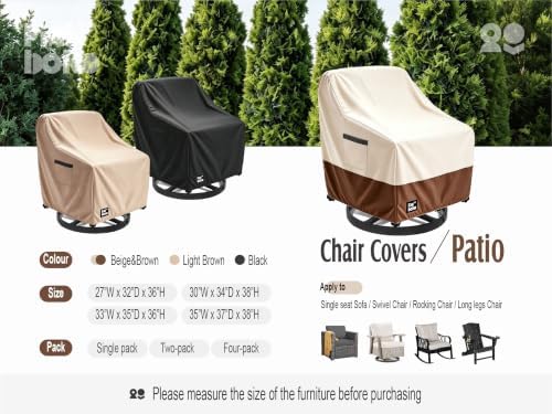 Patio Chair Covers 2 Pack,30Wx34Dx38H inches Outdoor Chair Covers,100% Waterp...