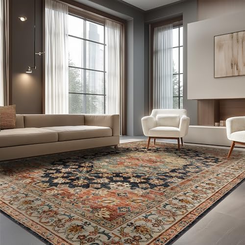 Ruaruarug Washable Area Rug 8×10 for Living Room, Ultra Soft, Maroon