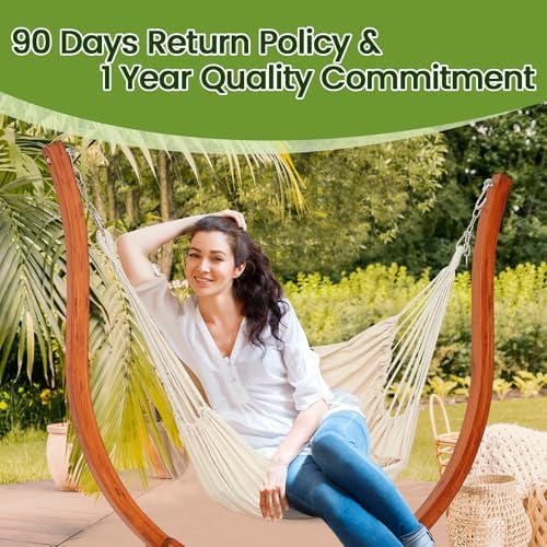 Premium Wooden Hammock Stand only (500 lbs/226kg), Sun Protection & Rain ...