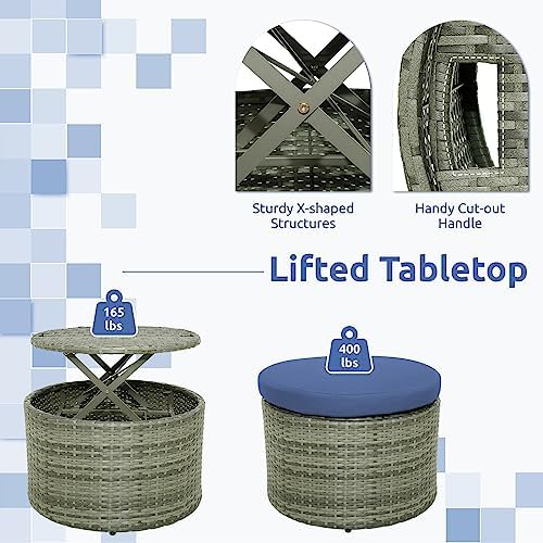 RELAX4LIFE Round Outdoor Daybed with Canopy, Rattan Wicker Sectional Sofa Set...