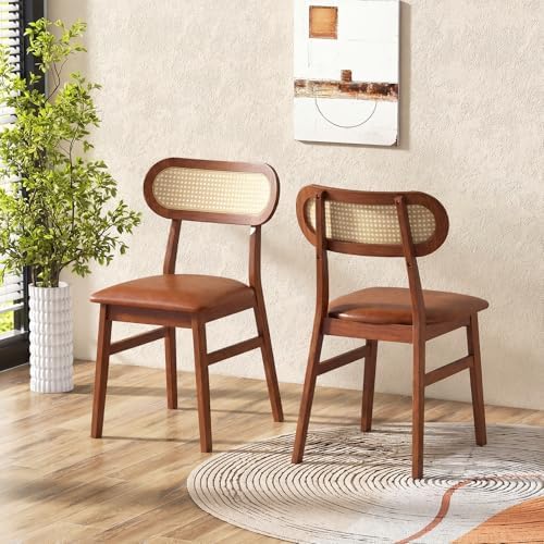GOFLAME Wooden Dining Chairs Set of 4, Mid-Century Modern Kitchen Chairs with...