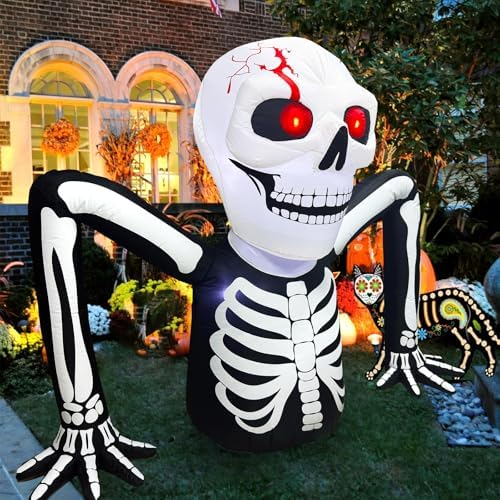 7 FT Halloween Inflatables Skeleton Decoration,Large Skeleton Halloween Decor...