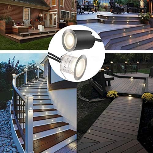 SMY Lighting Recessed LED Deck Light Kits with Black Protecting Shell φ32mm, ...