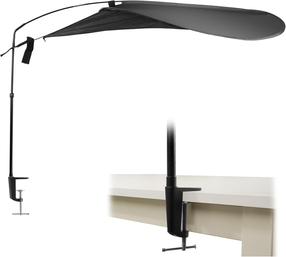 61" Office Cubicle Desk Shade, Adjustable Light Block Privacy Canopy Lea...