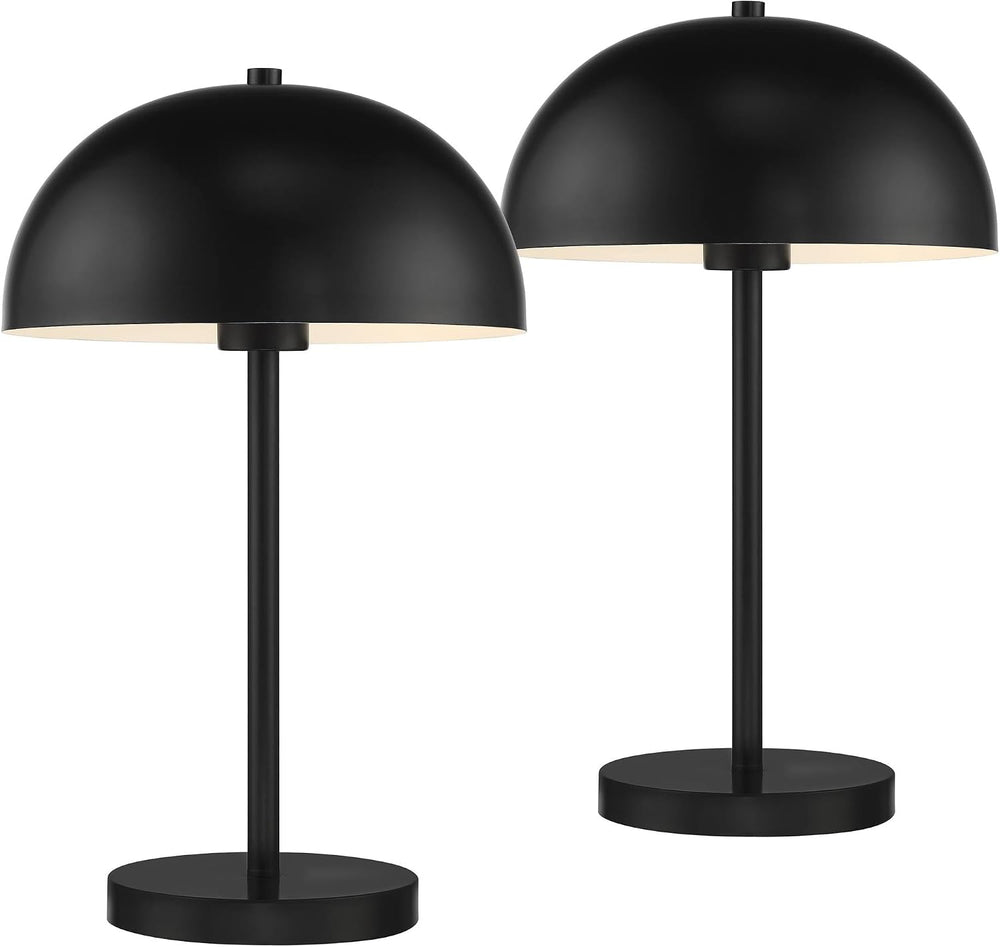 Rhys 19 1/2" Small Table Lamps Set of 2 Black Mushroom Mid Century Modern