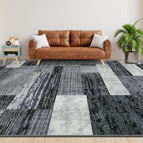 Large Area Rugs, Modern Geometric Patchwork Floor Decor Rockwood Collection