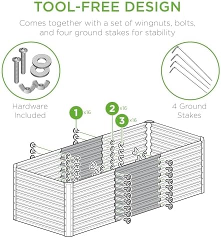 Best Choice Products 4x2x2FT Steel Raised Garden Bed for Outdoor Use, Deep Pl...