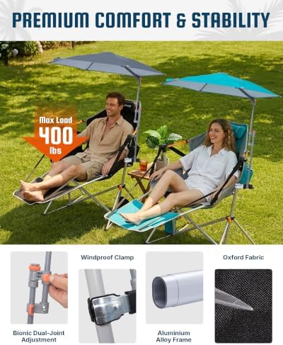 KingCamp Hammock Chair with Umbrella & Footrest,Camping Chair with Canopy