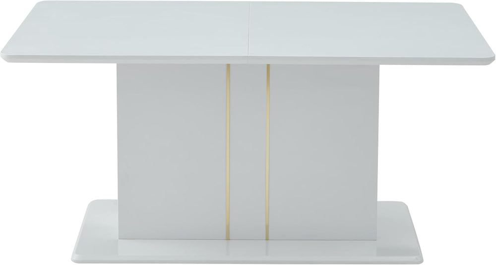 Homy Casa High Gloss Extendable Dining Table for 6 8 10 Persons, 63-80.7'...