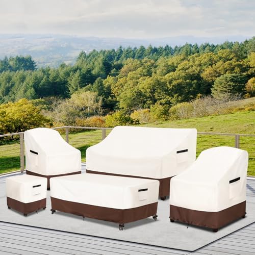 3 Pieces Patio Adirondack Chair Sets Covers,600D Waterproof Heavy Duty Patio ...