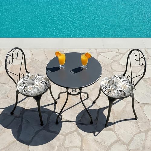 LVTXIII Outdoor Bistro Chair Cushions, 15"x15"x4" Round Patio ...