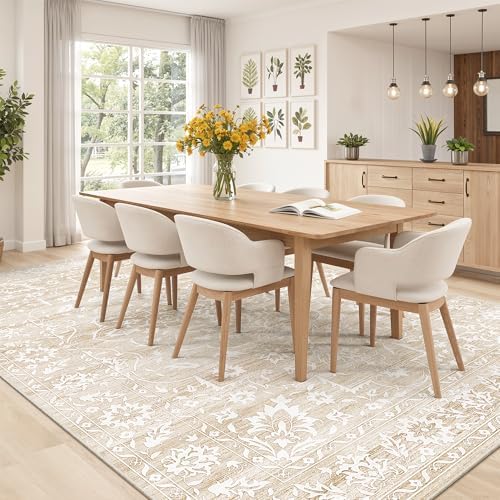 Soalmost 8x10 Area Rugs for Living Room, Washable Neutral Soft Rug Beige