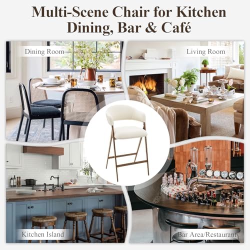 COLAMY Bar Stools Set of 2, 26" Counter Height Barstools with Backs, Mod...