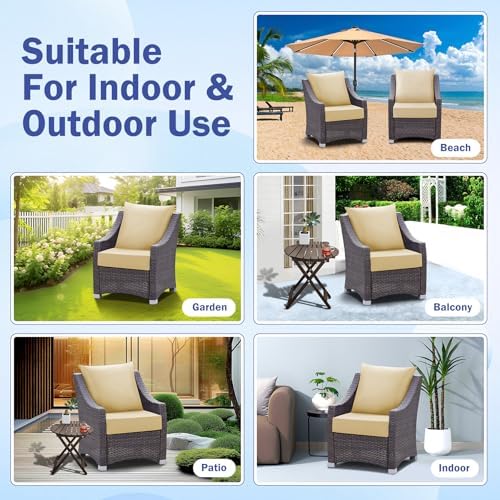 IASEAHK Outdoor Seat Cushion Set, Waterproof & Fade Resistant Patio Chair...