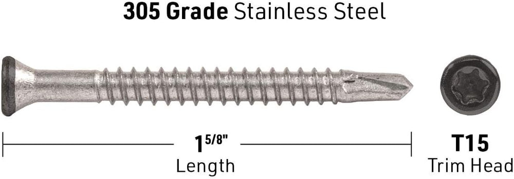 DeckWise #7x1-5/8 Metal Joist SS Deck Screws, Black, 100 Sq Ft (350ct)