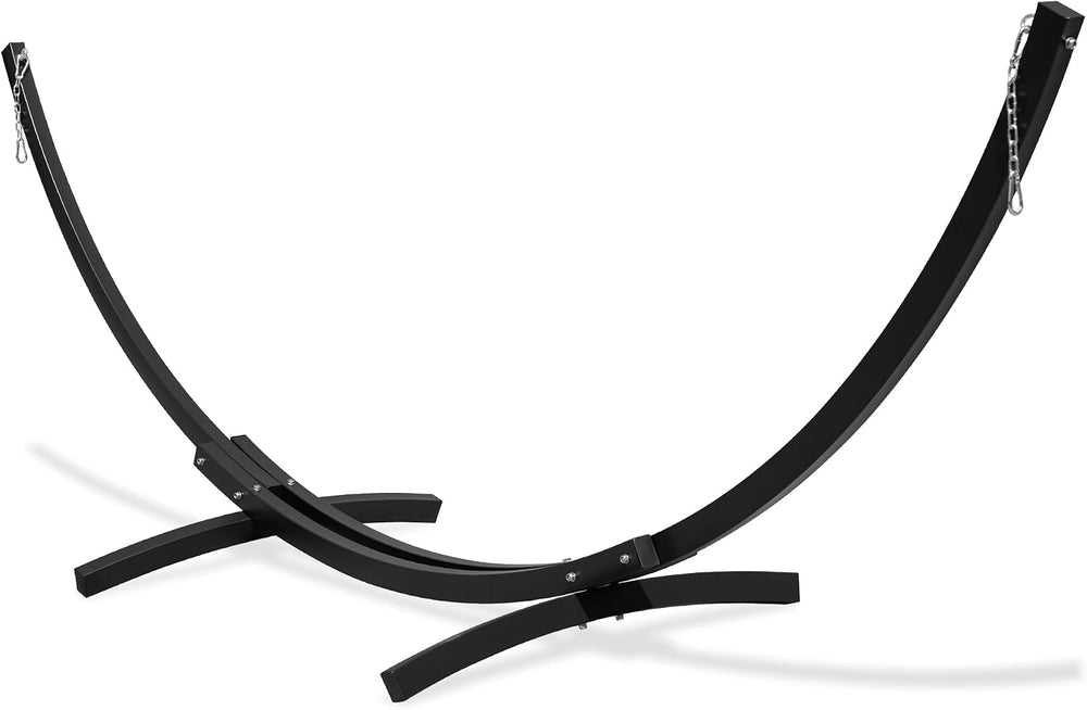 Lazy Daze 12 Ft Double Steel Curved Hammock Stand for Outdoor, Black