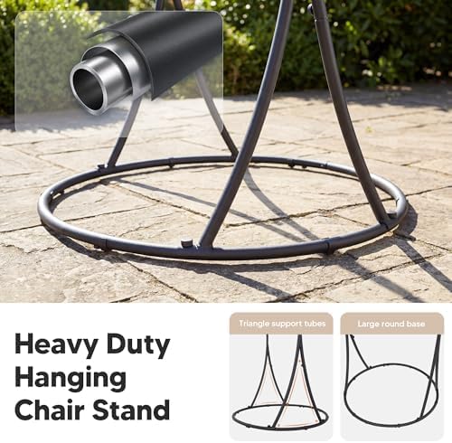 SUNCREAT Hammock Chair with Stand Included, Heavy Duty Hanging Chair with Sta...