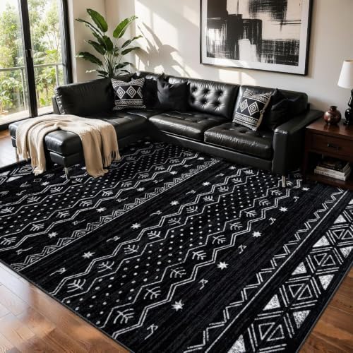 SERISSA 6x9 Washable Non-Slip Boho Area Rug for Living Room